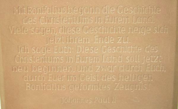 Inschrift aus dem Fuldaer Dom